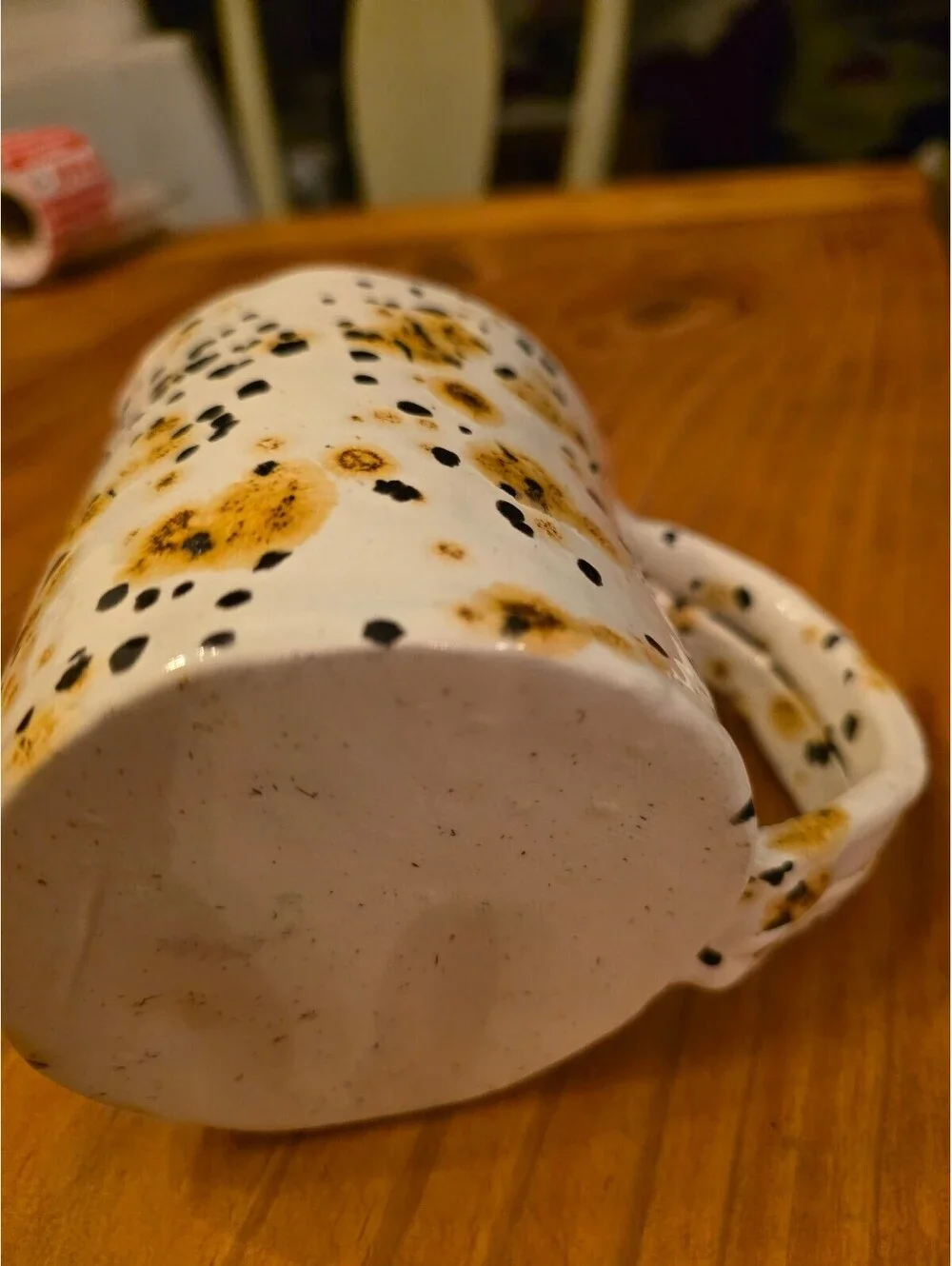 Handcrafted Ceramic Mug with Unique Brown and Black Speckled Design